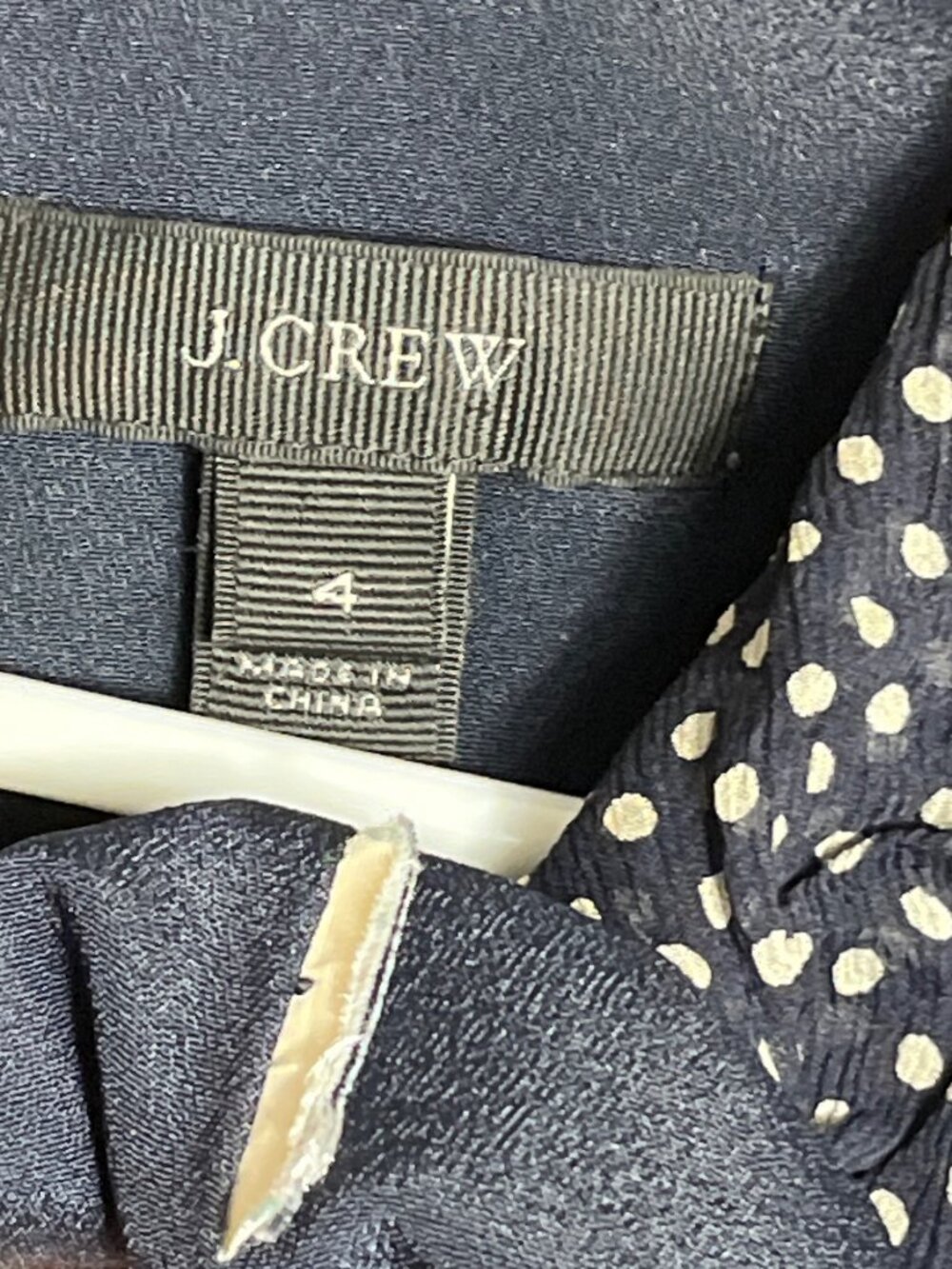 J Crew Silk Top Navy Polka Dot Sleeveless Ruffle Whimsigoth Preppy Luxury 4 - Picture 2 of 9